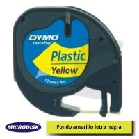 CINTA DYMO LETRATAG 12x4m Fondo amarillo letra negra