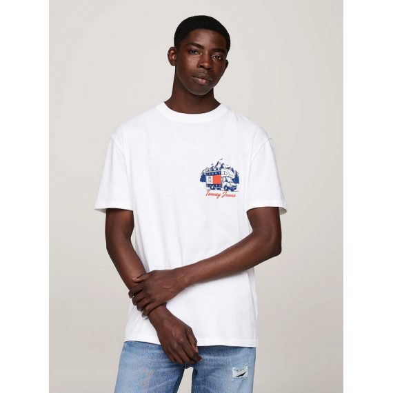 Camiseta TOMMY JEANS Eslogan Gráfico Blanca