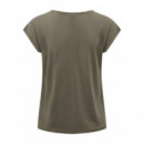 Camisas y Tops Camiseta ONLY Cuello Pico Free Walnut