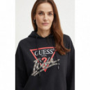 Hooded Icon Sweatshi Jet Black A996  GUESS