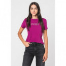 Briana Ss T-shirt Fierce Purple  GUESS