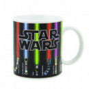 Taza Desayuno Star Wars Espadas Laser Cambio de Diseño