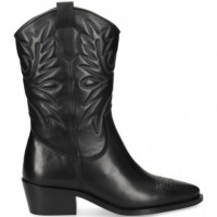 Botin Cowboy Bordado Piel  Negro  VEXED SHOES COMPANY