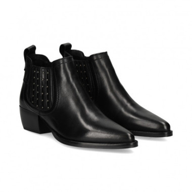 BOTIN COWBOY ELASTICO TACHAS NEGRO