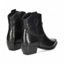 Botin Cowboy Finas Tachas Piel Negro  VEXED SHOES COMPANY