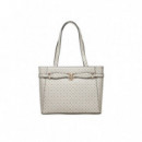 Arlena Logo Noel Tote White Logo  GUESS