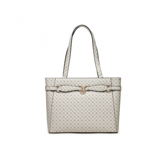 Arlena Logo Noel Tote White Logo  GUESS