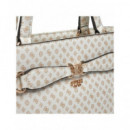 Arlena Logo Noel Tote White Logo  GUESS