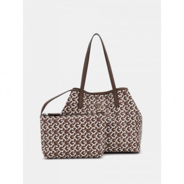 VIKKY II 2 IN 1 TOTE BROWN MULTI LOGO