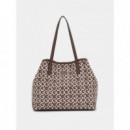 Vikky Ii 2 In 1 Tote Brown Multi Logo  GUESS