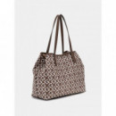 Vikky Ii 2 In 1 Tote Brown Multi Logo  GUESS