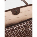 Vikky Ii 2 In 1 Tote Brown Multi Logo  GUESS