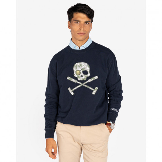 Sudadera Skull Navy Blue HARPER AND NEYER