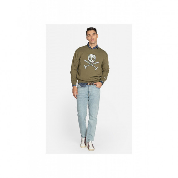 Sudadera Skull Military Green HARPER AND NEYER