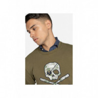 Sudadera Skull Military Green HARPER AND NEYER