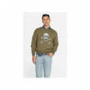 Sudadera Skull Military Green HARPER AND NEYER