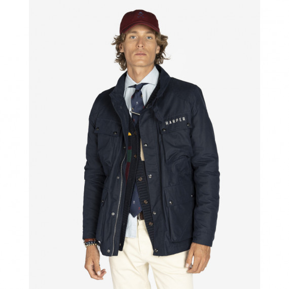 Barbour Brice Jacket Navy Blue HARPER AND NEYER