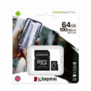 Tarjeta Microsd Hc 64GB  Adaptador Canvas Select Plus Clase 10 KINGSTON