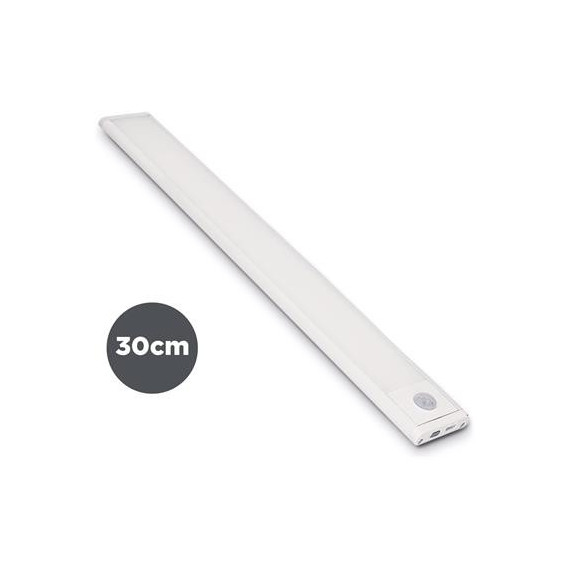 KSIX Tubo Led con Sensor Sophia Recargable 30CM,150LM,4000K,LUZ BLANCA,2W