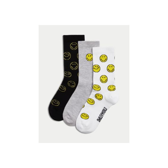 Pack de 3 pares de calcetines Smiley