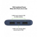 BELKIN Bateria Externa Portatil 10000MAH 2XUSB + Tipo-c Azul