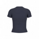 Camiseta Logotipo Combinado Mini de Corte Slim de GUESS JEANS