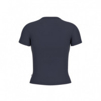 Camiseta Logotipo Combinado Mini de Corte Slim de GUESS JEANS