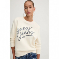 Sudadera Clásica con Logotipo en Cursiva de GUESS JEANS