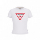 Camiseta Logotipo Triangulo Icónico de Corte Slim de GUESS JEANS