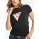 Camiseta Logotipo Triangulo Icónico de Corte Slim de GUESS JEANS