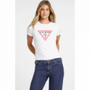 Camiseta Logotipo Triangulo Icónico de Corte Slim de GUESS JEANS