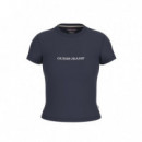 Camiseta con Logotipo Estampado Corte Slim de GUESS JEANS