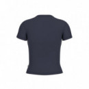 Camiseta con Logotipo Estampado Corte Slim de GUESS JEANS