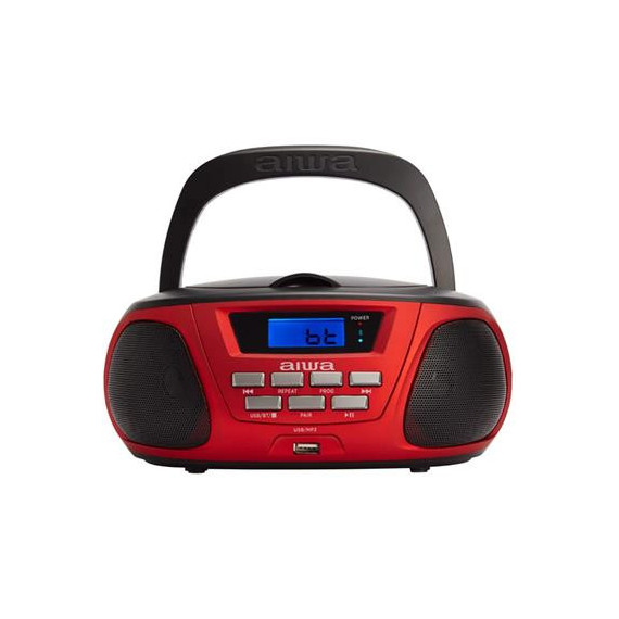 AIWA Radio CD Portatil BLUETOOTH Boombox BBTU-300RD Rojo USB,MP3,AUX In