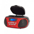 AIWA Radio CD Portatil BLUETOOTH Boombox BBTU-300RD Rojo USB,MP3,AUX In