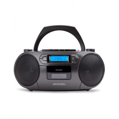 AIWA Radio Cassette CD Portatil BLUETOOTH Boombox BBTC-550BK Negro  USB,MP3,AUX In,fm PLL,6W