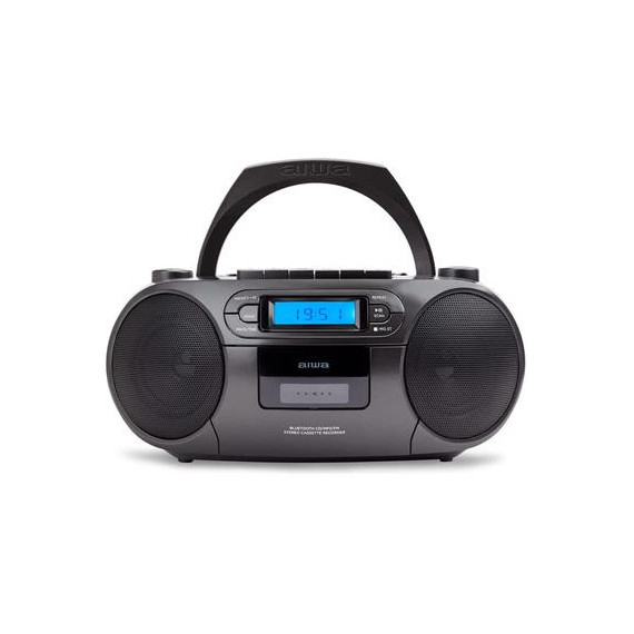 AIWA Radio Cassette CD Portatil BLUETOOTH Boombox BBTC-550BK Negro  USB,MP3,AUX In,fm PLL,6W