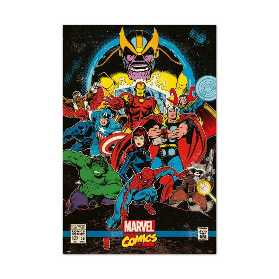 Poster 50 - Thanos vs Avengers Marvel Cómics