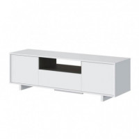 Mueble TV Zaira Blanco Brillo / Gris Ceniza MOMI