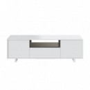 Mueble TV Zaira Blanco Brillo / Gris Ceniza MOMI