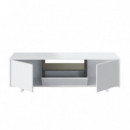 Mueble TV Zaira Blanco Brillo / Gris Ceniza MOMI