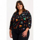 Sugarhill Brighton Camisas y tops Blusa SUGARHILL Elkie Black, Zodiac Rainbow Skies