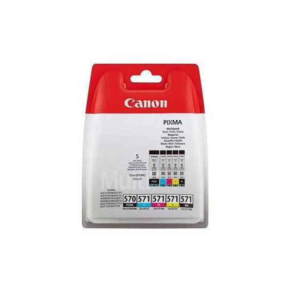 CANON Tinta 570 Negro+571 Cyan/571 Magenta/571 Amarillo/571 Negro Pack