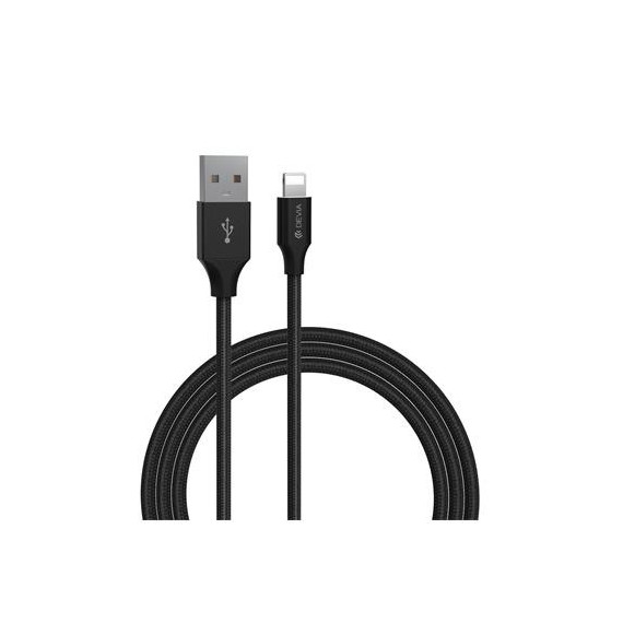 DEVIA Cable Datos Iphone Ligthning a USB 2MTRS Negro 2.1A