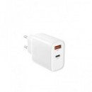 XO Adaptador Corriente 1XUSB/1XTIPO C 30W 2.4A Blanco L116 Carga Rapida 18/30W