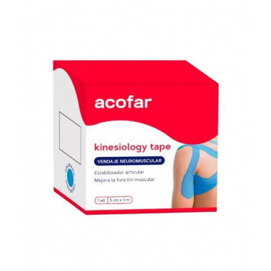 Acofar Kinesiology Tape Vendaje Azul 1UN 5 M X 5  ACOFARMA