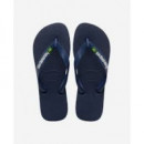 Hav. Brasil Logo Navy Blue HAVAIANAS