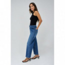 SALSA JEANS Vaqueros Mujer Vaqueros Salsa True Cropped Wide con Cinturón