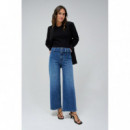 SALSA JEANS Vaqueros Mujer Vaqueros Salsa True Cropped Wide con Cinturón