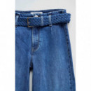 SALSA JEANS Vaqueros Mujer Vaqueros Salsa True Cropped Wide con Cinturón